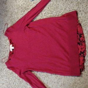 Michael Michael Kors red long sleeve casual top